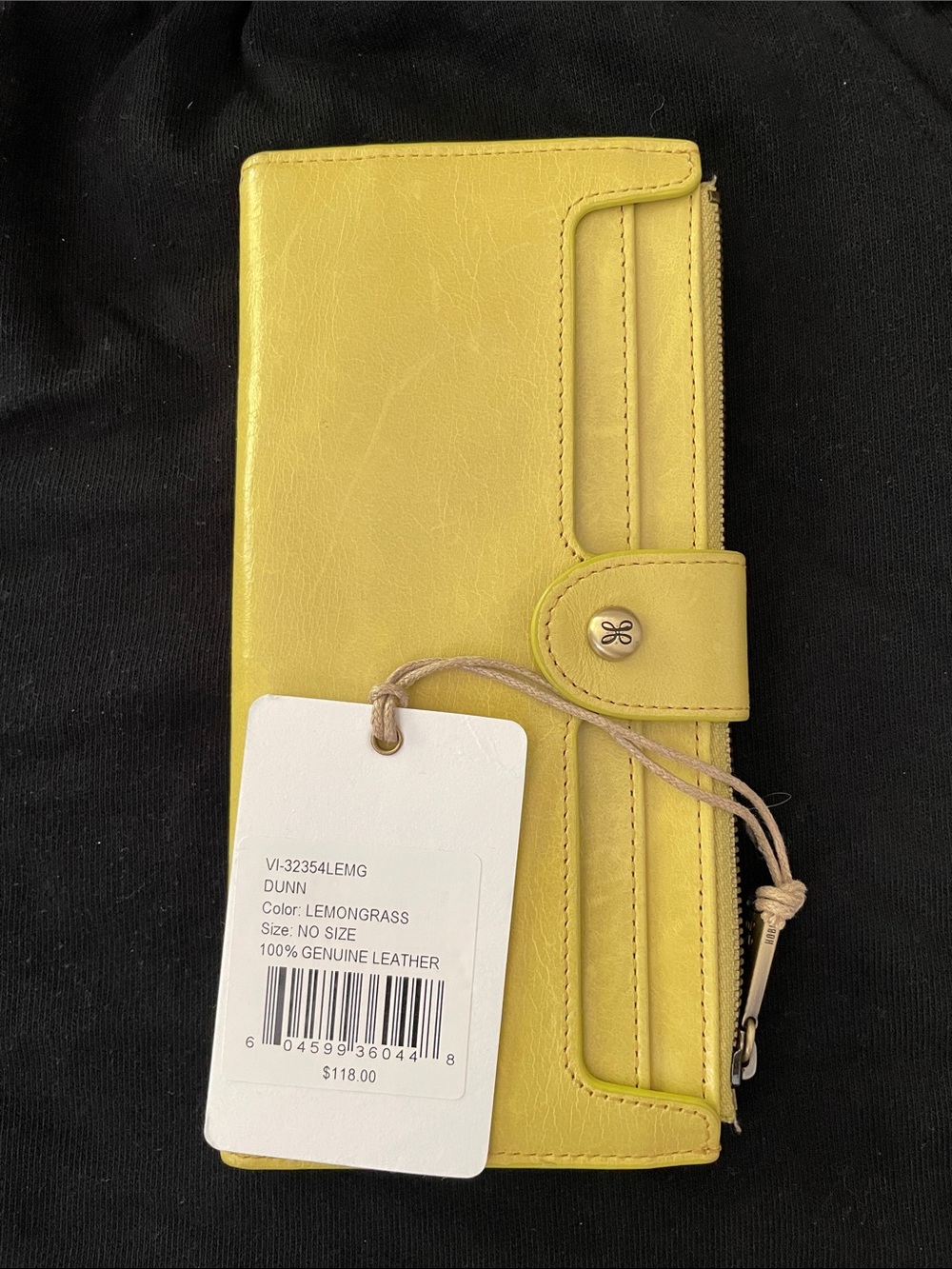 HOBO Lemongrass Yellow Leather Wallet Organizer